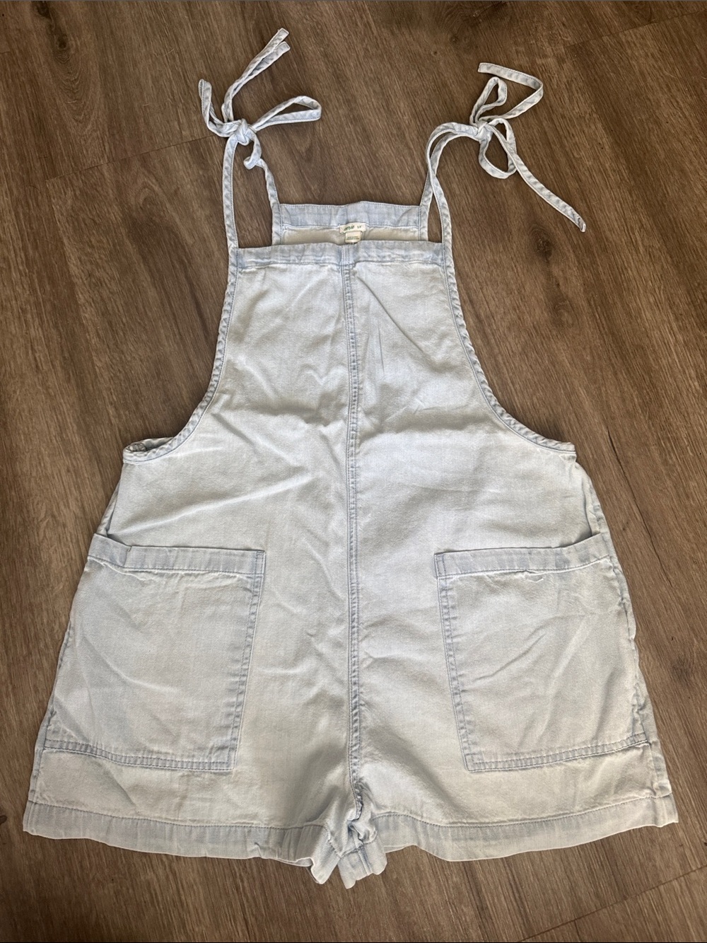 aerie Light Blue Denim Short Overalls